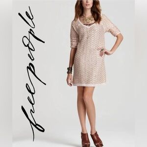 Free People Romantics Joan of Arc Cream Knit Dress